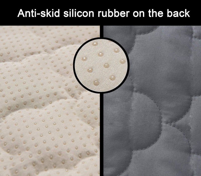 CHHKON Slipcovers for Furniture Sofa Cover with Side Pockets 100% Waterproof Quilted Furniture Protector Sofa Slipcover for Dogs, Pets and Leather Couch (Light Grey, 68'') - Image 4